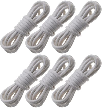 Dailygoods- Vervangende Veters 80 cm - Ronde Veters - Gewaxte Veters - 3 Paar (6 Stuks) - Katoenen Veters - Dikte 3 mm - Schoenveters