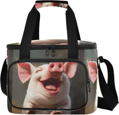 Koeltas Lunchbox - Reiskoeler Isolerend - Buitenmaaltijden - Lekvrije PEVA Voering - 31 x 26 x 22.5 cm - Beige