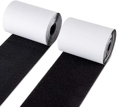 Dailygoods- Haak en Lus Tape 10 cm x 150 cm - Zelfklevend - Antislip - Geschikt voor Gladde Oppervlakken - Nylon Pads - Ideaal Alternatief voor Schroeven - Klittenband
