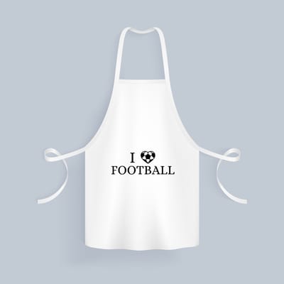 Akyol - i love football Keukenschort - Voetbal - voetballers - sport - atleten - kado - cadeau - 82 bij 71 cm