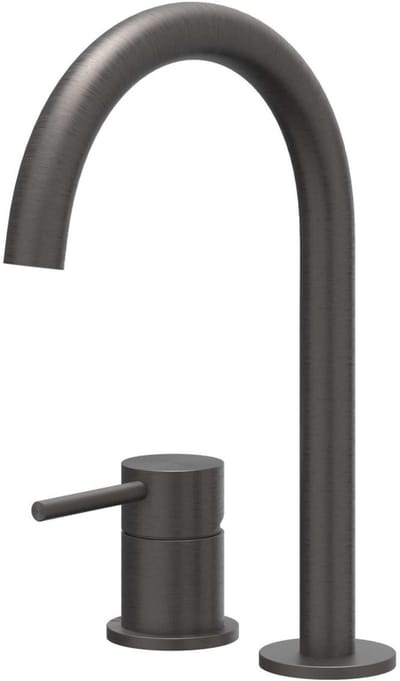 IVY Concord Eenhendel wastafelmengkraan 2-gats bladmontage met uitloop, coldstart RVS316 geborsteld carbon black PVD