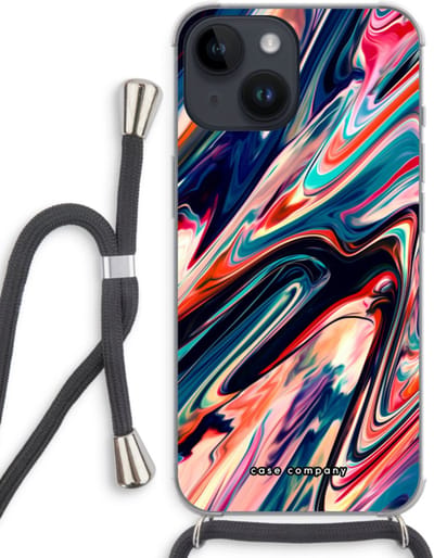 Case Company® - Hoesje met koord geschikt voor iPhone 14 hoesje met Koord - Quantum Being - Telefoonhoesje met Zwart Koord - Bescherming aan alle Kanten en Over de Schermrand