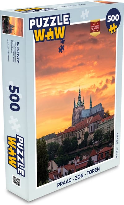 Puzzel Praag - Zon - Toren - Legpuzzel - Puzzel 500 stukjes