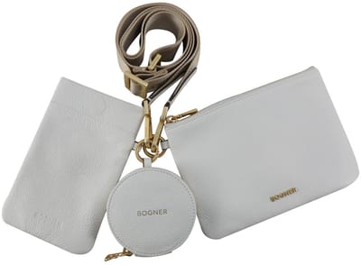 Bogner Leren Schoudertas Telefoontasje Pontresina Marly Multipocket Whisper White Wit