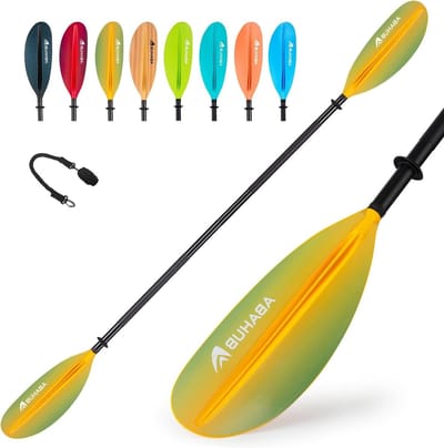 Kayak Dubbel Paddle - Roeispaan Kajak - Water Sporten - Afneembaar en Verstelbaar - 218-241 cm - Geel