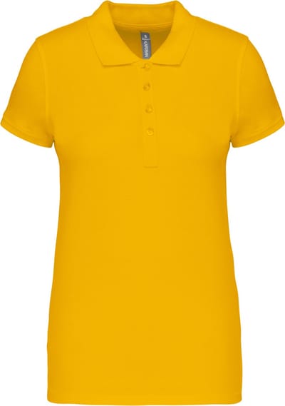 Kariban Piqué-damespolo korte mouwen K255 - Yellow - XS