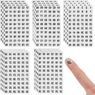 Pack van 1200 Ronde Nummerstickers van 1 tot 300, Zelfklevende Stickers voor Organisatie, Schoolbenodigdheden en Opslag