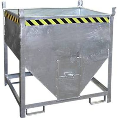 Bauer silocontainer SGS 75, met schuifpoort, L 1000 x B 1200 x H 1260 mm, 0,75 m³, tot 1000 kg, staal, thermisch verzinkt