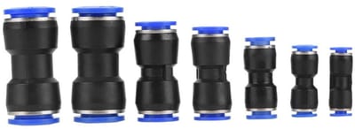 Dailygoods- Pneumatische Bevestigingen 35 Stuks - Snelle Verbinding - Luchtleidingen - Compressed Air Tools - Pluggen - Kunststof, Blauw/Zwart - Luchtverbindingen