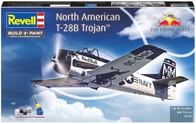 Revell Modelbouwpakket Vliegtuigen - 05635 North American T-28B Trojan - The Flying Bulls - Amerikaans Propellervliegtuig - Geschenkset Plastic - 1:48 - Modelbouw