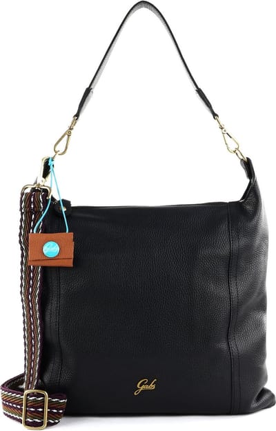 Gabs Leren Schoudertas Elide Genevieve Shoulder Bag Black Zwart