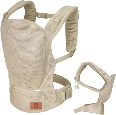 Lionelo Margareet Air Draagzak Baby Carrier – Ergonomische – vanaf 4 maanden tot 20 kg – 3 draagposities – Handsfree Comfort – Ademend materiaal – IHDI gecertificeerd heupvriendelijk – Capuchon – Dubbele veiligheid – Verstelbare riemen – Kinderdrager