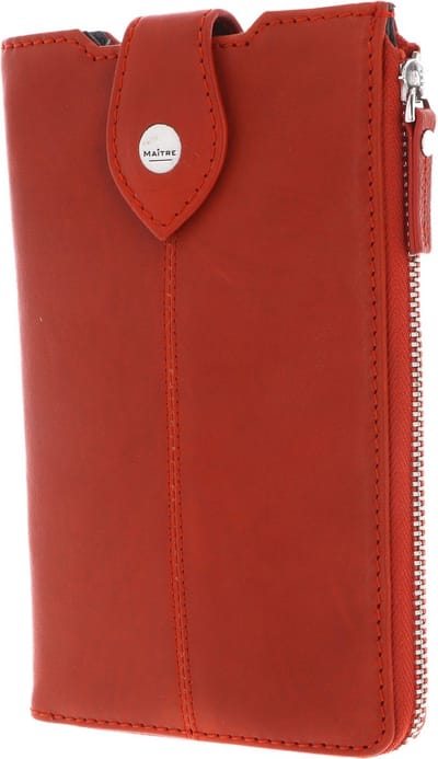 Maître Leren Schoudertas Telefoontasje Lemberg Margarete Phonecase Dark Orange Oranje Veelkleurig