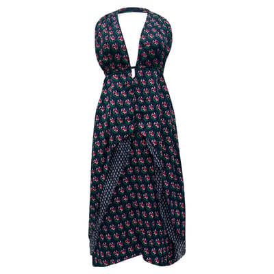 Diane Von Furstenberg Zen Leyland Halter Jurk in Multicolore Zijde