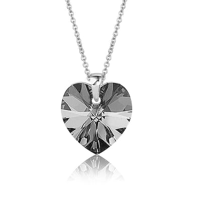 Montebello Ketting Fleur HZ111 - Swarovski Hart - 925 Zilver Gerhod. - Ø14mm - 50cm