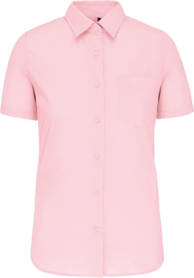 Kariban Overhemd in onderhoudsvriendelijk polykatoen-popeline korte mouwen dames K548 - Pale Pink - S