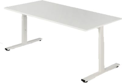Presto R - Zit bureau - Handmatig - 65-89 cm -  180x80  -  Wit  -  Wit frame