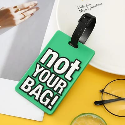 Mode Schattig Creatief Briefje Niet Jouw Tas Reisaccessoires Bagagelabels Koffer Cartoonstijl Siliconen Draagbaar Reisetiket black
