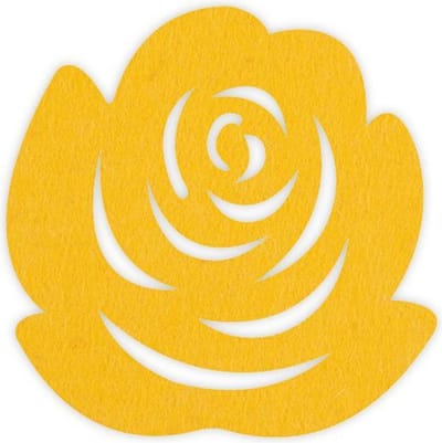 Roos vilt onderzetter - Geel - 6 stuks - ø 10 cm Rond - Glas onderzetter - Cadeau - Woondecoratie - Woonkamer - Tafelbescherming - Onderzetters Voor Glazen - Keukenbenodigdheden - Woonaccessoires - Tafelaccessoires