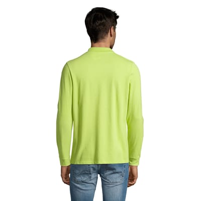 SOLS Heren Perfect Effen Piqué Poloshirt met Lange Mouwen (Appelgroen)
