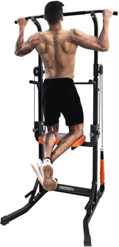 Opvouwbare Power Tower Pull Up Bar Station - Multifunctioneel Verstelbaar Dip Station voor Thuis Gym Workout