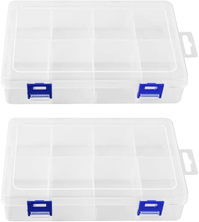 Dailygoods- Opbergdozen met 8 Vakken - Organizer Kunststof - Transparante Doos voor Sieraden - Uitneembare Compartimenten - Lichtgewicht en Duurzaam - Ideaal voor Kleine Onderdelen - Opbergdoos