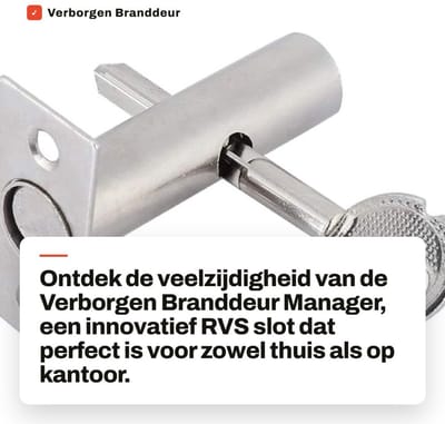 Dailygoods- Insteekslot RVS - Verborgen Branddeur - Toegangsslot - Sleutel - IJzeren Plaat - Voor Hotel/Huis/Fabriek - Deurslot
