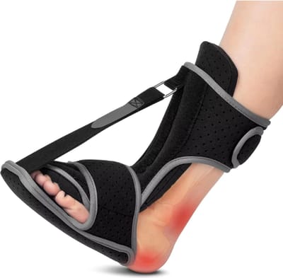Luxe Hielspoor Nachtspalk - Hielspoor brace - Strassburg Sock Ademend - Achillespees - Voetsteun - Extra ondersteuning - Zwart