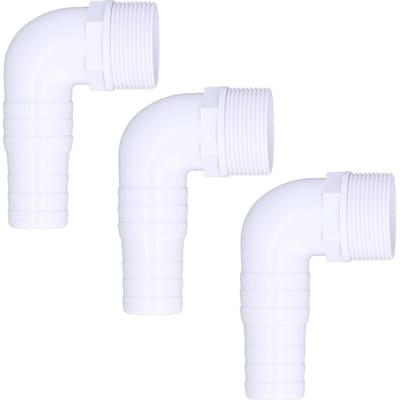 3 Stuks Elleboog Adapter Connector 90 Graden Koppeling voor SPX1105Z3 SPX1105Z4 SPX1091Z7 white