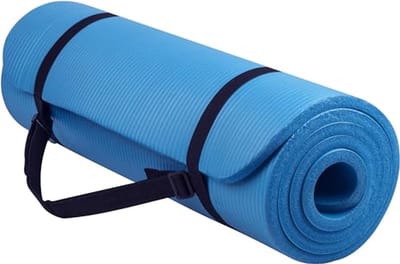 Extra Dikke Yoga Mat - 1/2 Inch Hoge Dichtheid met Draagriem - Blauw