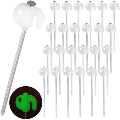 Dailygoods- Tentharingen 24 stuks - Lichtgevende Tentharingen - Robuuste Metalen Haringen - Camping/Outdoor - 19 cm - Duurzaam en Sterk - Tentstokken