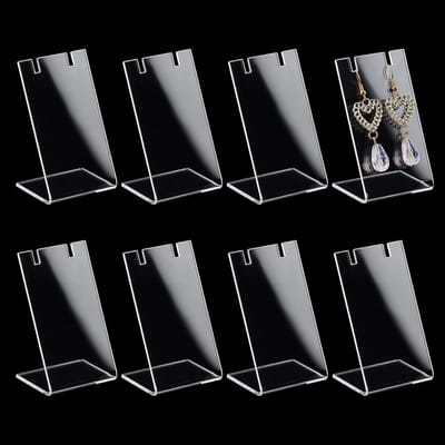 10 Stuks L-vormige Oorbellenhouders van Acryl voor Sieraden - Display voor Dangle Oorbellen en Kettingen, 3.2 x 4.3 x 7.5 cm