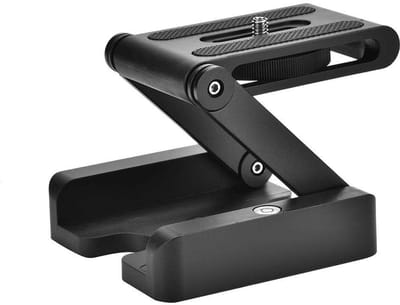 Dailygoods- Kantelkop Z-vormig - Snelkoppelingsplaat 1/4 inch/3/8 inch - Opvouwbaar - Lichtgewicht - Hoogwaardig materiaal - Flexibele hellingshoek - Statiefkop