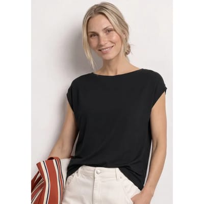 Shirt met overhangende schouders en rimpels