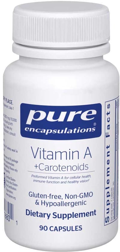 Pure Encapsulations Vitamin A+ Carotenoid Capsules 90 Eenheden Transparant