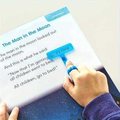 Gelezen Vinger Focus Markeerder, Lees Hulpmiddel Strips voor Dyslexie, Bladwijzers, Lees Hulpmiddelen voor ADHD blauw