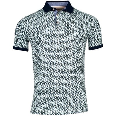 Baileys Polo Piqué Diagonal Open Squares Fantasy Pastel Groen / male