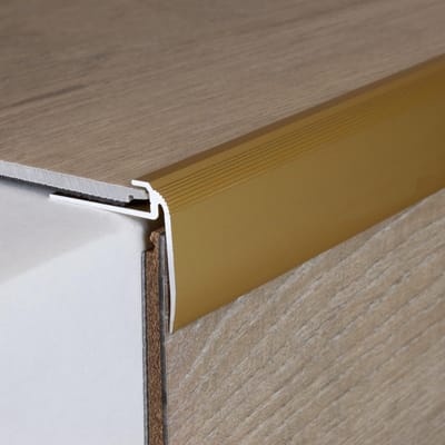 Goudkleurig Trapprofiel van Geanodiseerd Aluminium 31mm Breed - Voor Trapneus en Parket