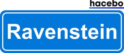 Hacebo - Plaatsnaam Sticker - 29x10 CM - Ravenstein sticker - Verkeersborden sticker - grappige cadeaus - Ravenstein