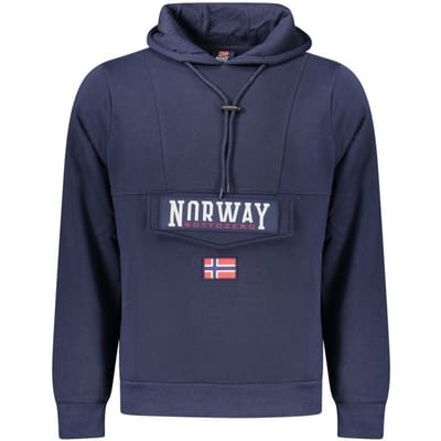 Noorwegen 1963 Blauwe Katoenen Heren Hoodie