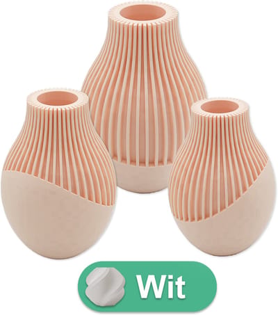 Ayra organische vaas – Decoratieve vaas - Ivoor Wit - 3d geprinte vaas – geschikt voor droogbloemen - 20CM