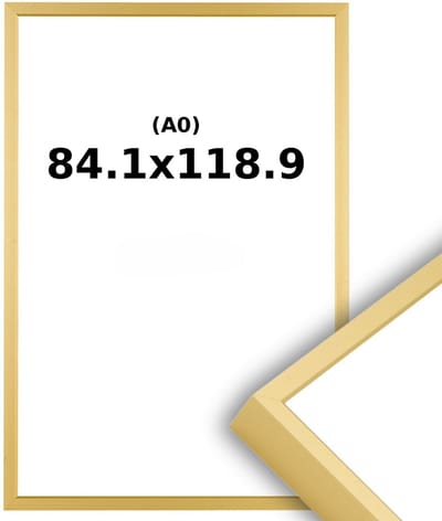 Wissellijst Mat Champagne Goud A0 84,1 x 118,9 - Ontspiegeld Acrylite - Professional