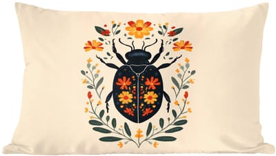 Sierkussens - Kussentjes Woonkamer - 60x40 cm - Bloemen - Oranje - Planten - Sierlijk