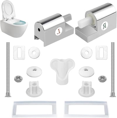 Toiletbril Scharnieren met Soft-Close Mechanisme, Vervangende Onderdelen voor Toiletten, Duurzame Metalen Scharnieren voor Gemakkelijke Installatie