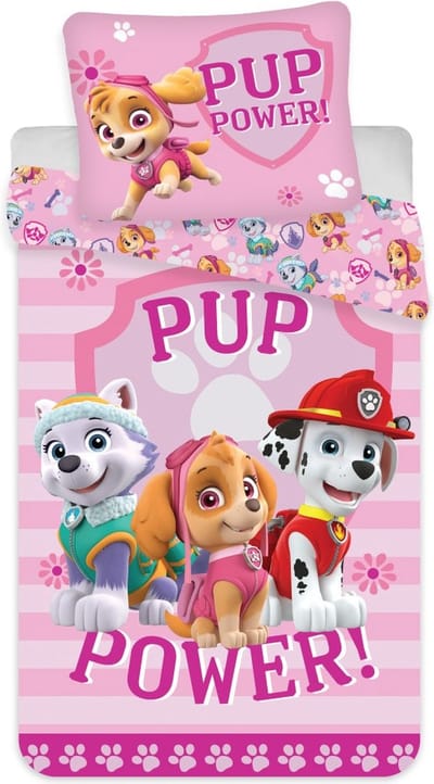 Paw Patrol Pup Power dekbedovertrek 140 × 200 cm, 70 × 90 cm