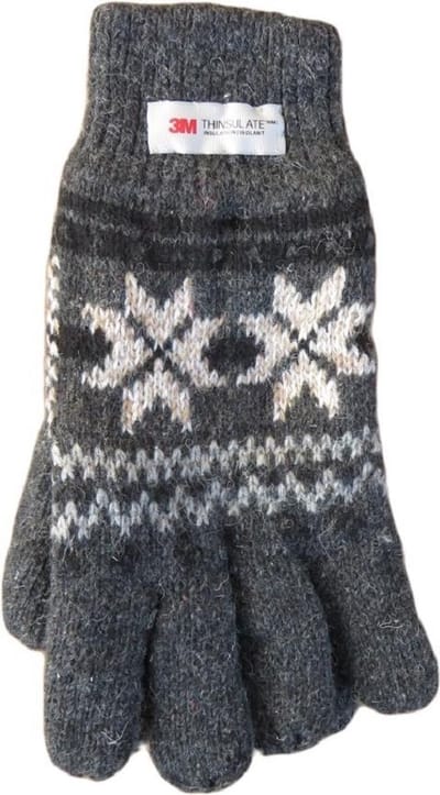 Handschoenen heren winter met Thinsulate voering, deels met wol.