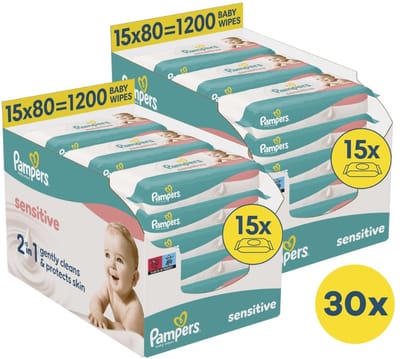 Pampers Sensitive Billendoekjes - 30 Pakken - 2400 babydoekjes