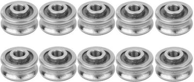 Groeflager Roestvrij Staal - SG15 - 10 Stuks - Binnendiameter 5 mm - Buitendiameter 17 mm - Dikte 8 mm - Enkele Rij Rol - Lager
