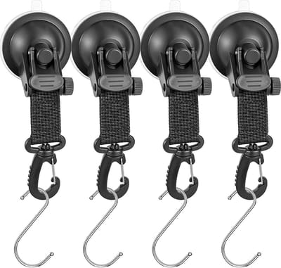 CHPN - Zuignap - Zuignap met Haak - 4 stuks - Extra Sterk - Max gewicht 12,5 kg - Zwart - Universeel - Stevige haak - 15CM - Haakjes