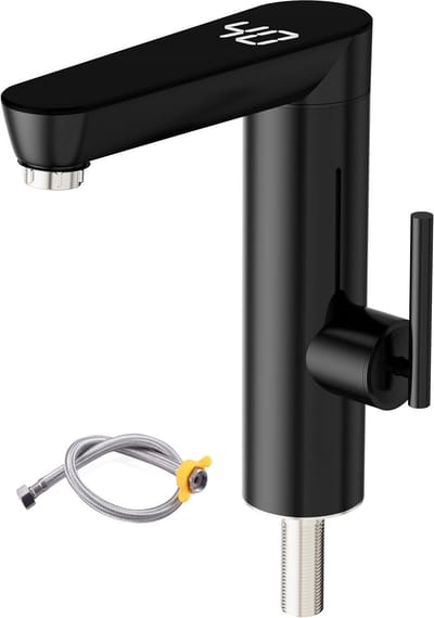Elektrische Warmwaterkraan met Doorstroomboiler | Direct Heet Water en Koud Water | Digitaal Display | RVS